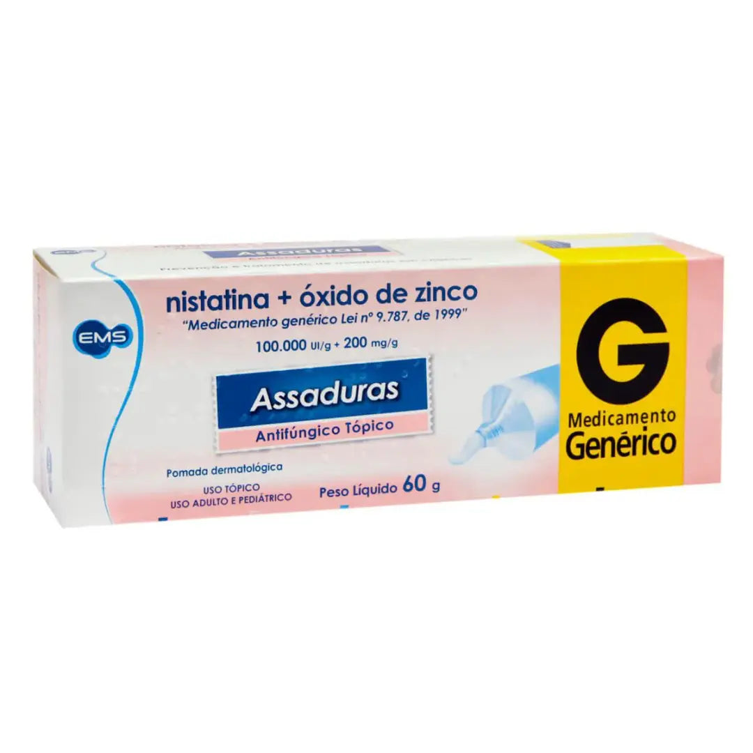 Pomada para Assaduras Nistatina 100000UI/g + Óxido de Zinco 200mg 60g